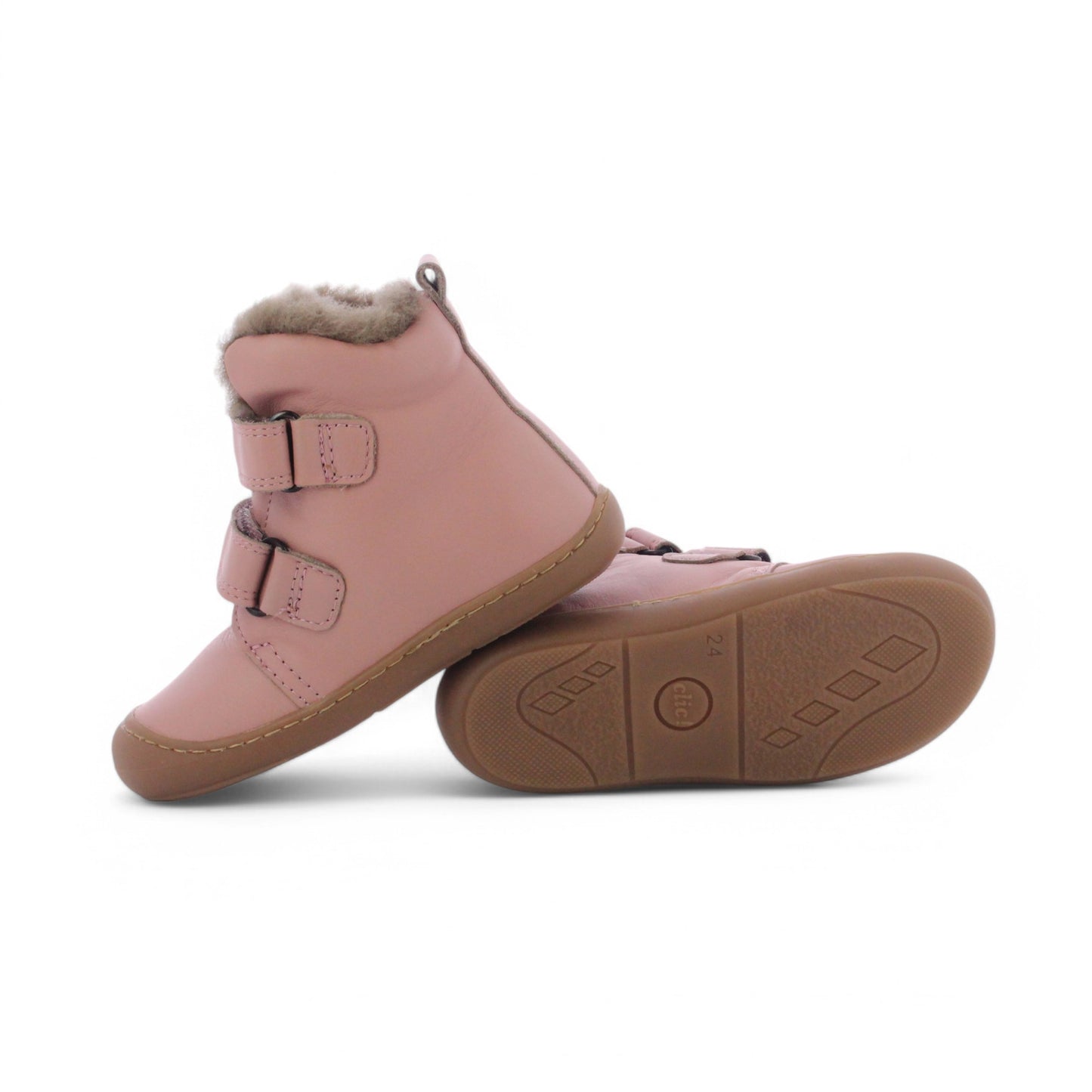 حذاء بني وردي اللون