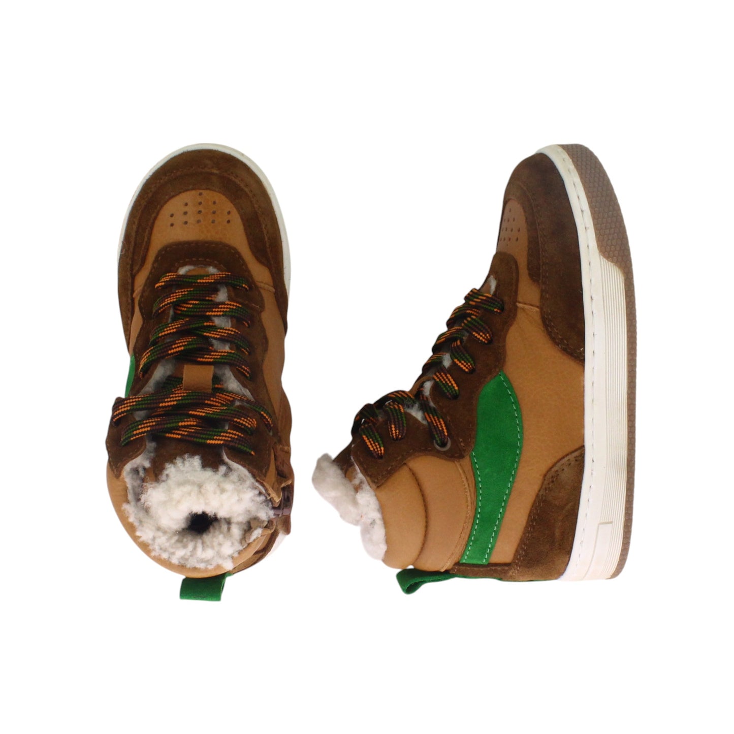 High-cut ankle boots - Brown & green