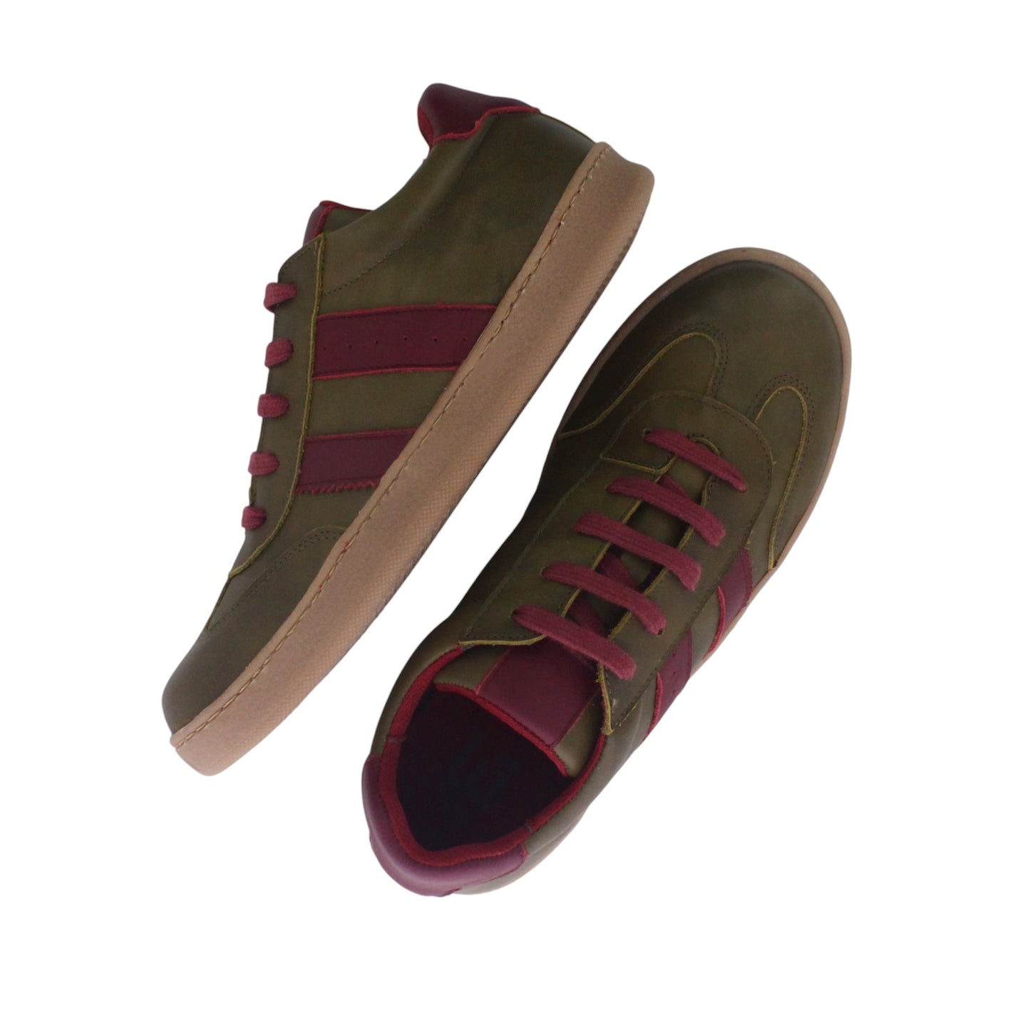 Maya - Burgundy green leather